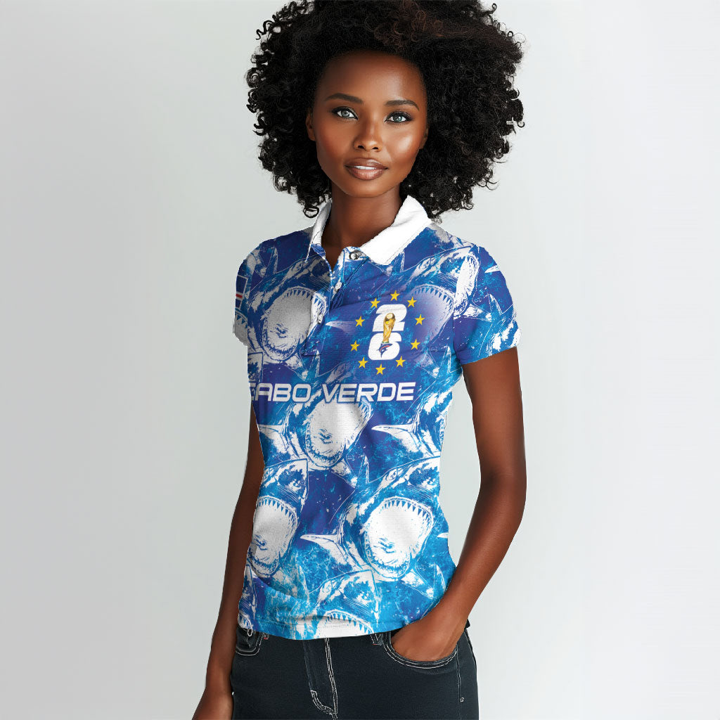 Cabo Verde WC2026 Prematch Guernsey Inspired Custom Women Polo Shirt Tubaroes Azuis Making History