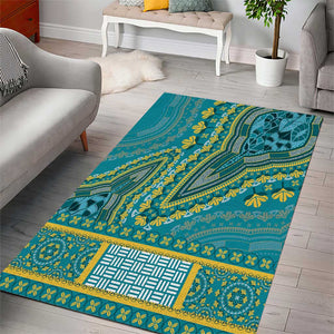 Dashiki Area Rug Luxury Afro - Teal