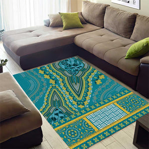 Dashiki Area Rug Luxury Afro - Teal