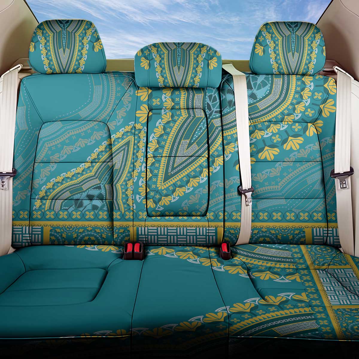 Dashiki Back Car Seat Cover Luxury Afro - Teal