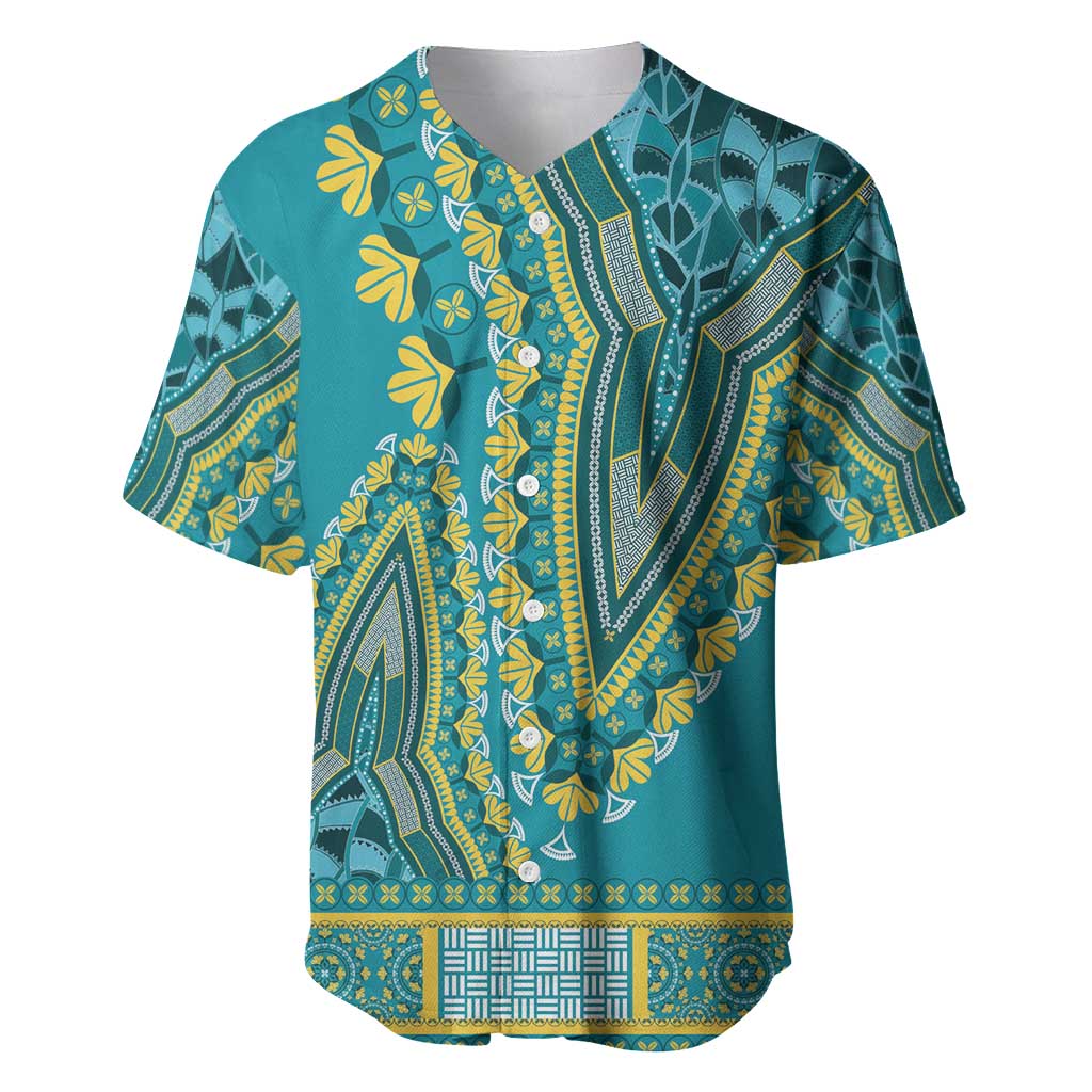 Dashiki Baseball Jersey Luxury Afro - Teal