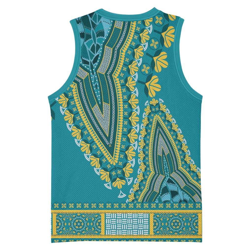 Dashiki Basketball Jersey Luxury Afro - Teal LT7
