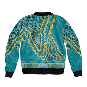 Dashiki Bomber Jacket Luxury Afro - Teal