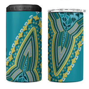 Dashiki 4 in 1 Can Cooler Tumbler Luxury Afro - Teal