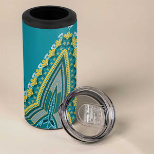 Dashiki 4 in 1 Can Cooler Tumbler Luxury Afro - Teal