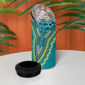 Dashiki 4 in 1 Can Cooler Tumbler Luxury Afro - Teal