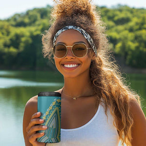 Dashiki 4 in 1 Can Cooler Tumbler Luxury Afro - Teal