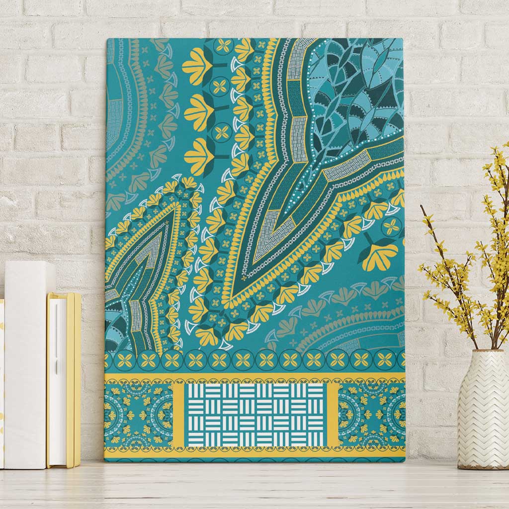 Dashiki Canvas Wall Art Luxury Afro - Teal