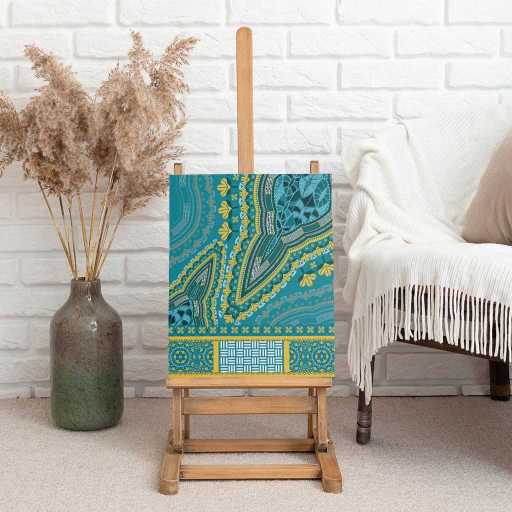 Dashiki Canvas Wall Art Luxury Afro - Teal