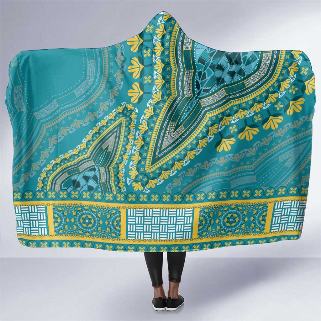 Dashiki Hooded Blanket Luxury Afro - Teal