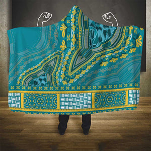 Dashiki Hooded Blanket Luxury Afro - Teal