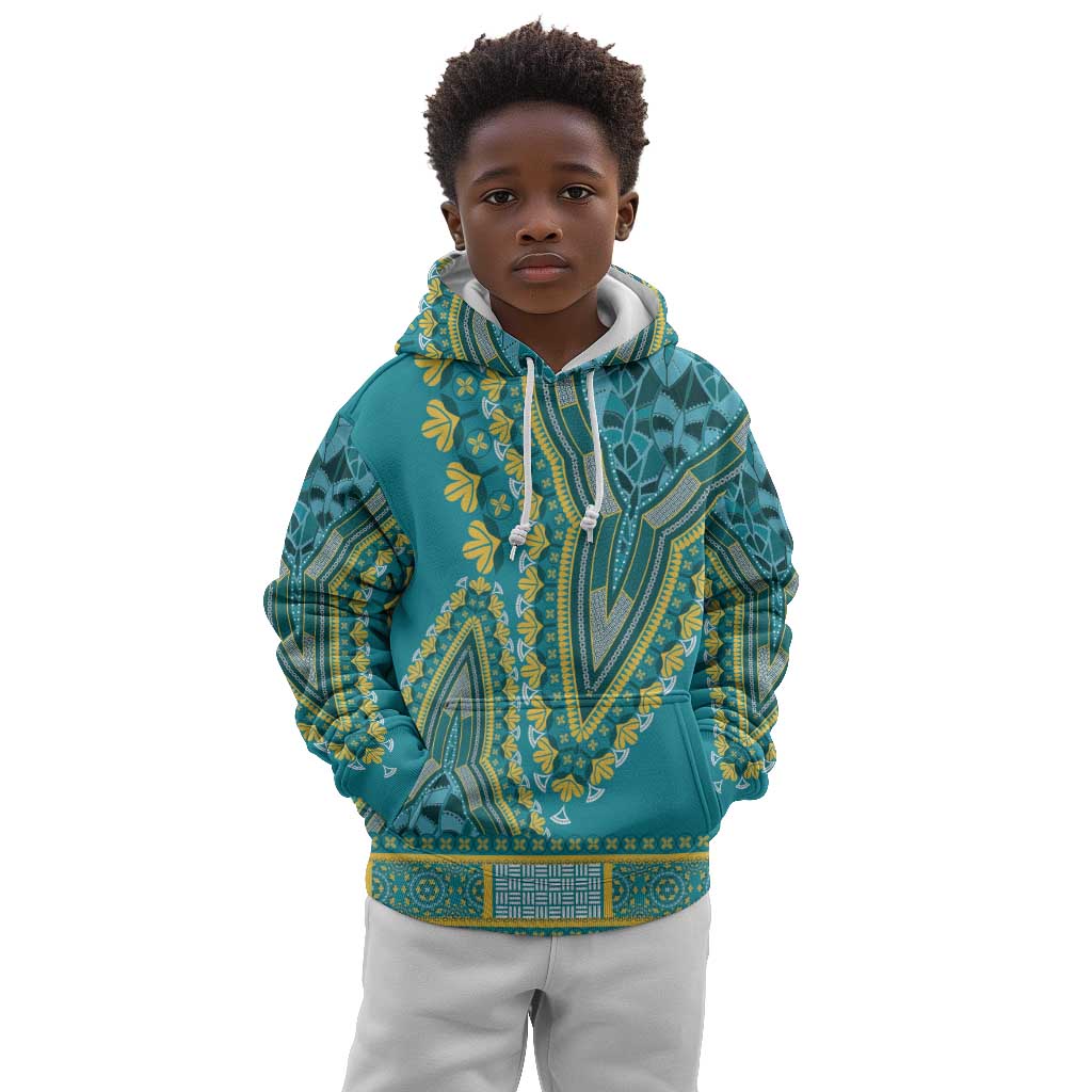 Dashiki Kid Hoodie Luxury Afro - Teal