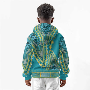 Dashiki Kid Hoodie Luxury Afro - Teal