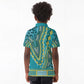Dashiki Kid Polo Shirt Luxury Afro - Teal