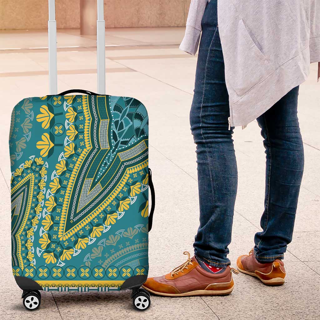 Dashiki Luggage Cover Luxury Afro - Teal