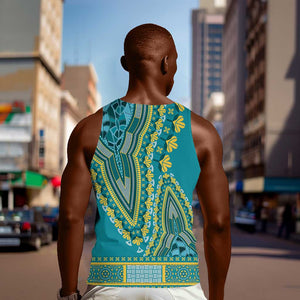 Dashiki Men Tank Top Luxury Afro - Teal