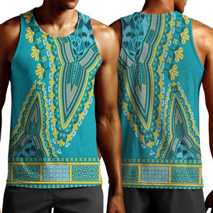 Dashiki Men Tank Top Luxury Afro - Teal