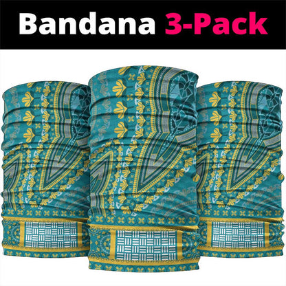 Dashiki Neck Gaiter Luxury Afro - Teal LT7