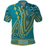 Dashiki Polo Shirt Luxury Afro - Teal