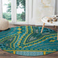 Dashiki Round Carpet Luxury Afro - Teal