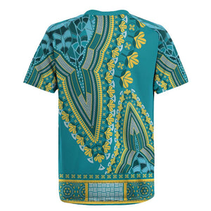 Dashiki Rugby Jersey Luxury Afro - Teal