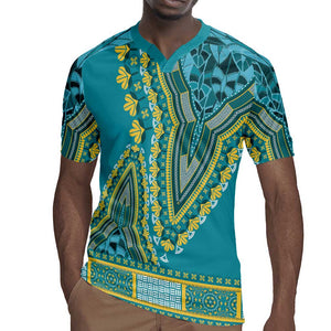 Dashiki Rugby Jersey Luxury Afro - Teal