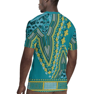 Dashiki Rugby Jersey Luxury Afro - Teal