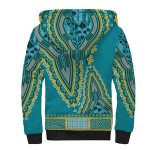 Dashiki Sherpa Hoodie Luxury Afro - Teal