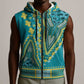 Dashiki Sleeveless Zip Hoodie Luxury Afro - Teal - African Pride