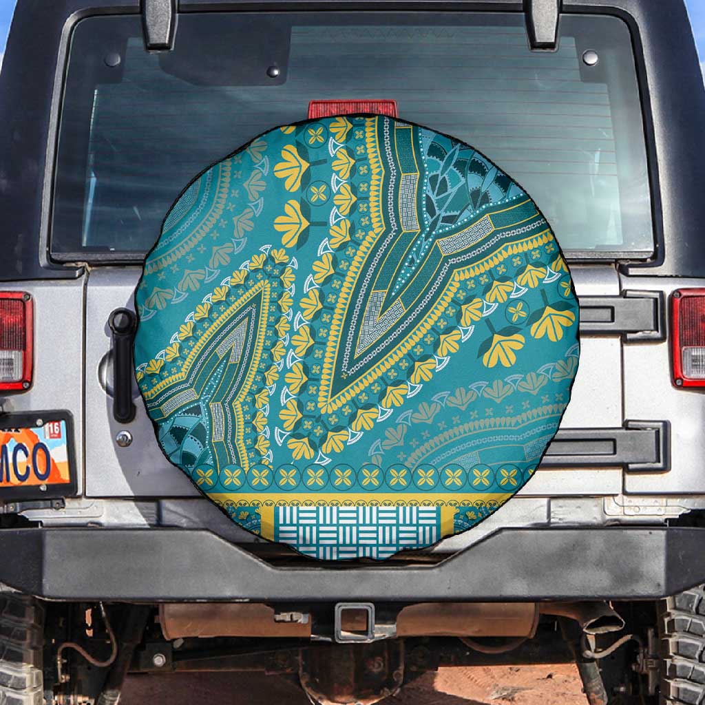 Dashiki Spare Tire Cover Luxury Afro - Teal