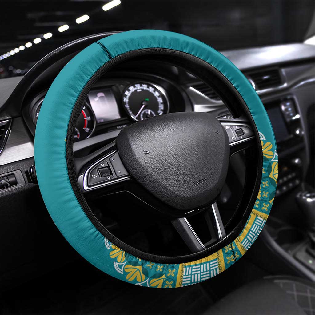 Dashiki Steering Wheel Cover Luxury Afro - Teal