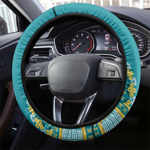 Dashiki Steering Wheel Cover Luxury Afro - Teal