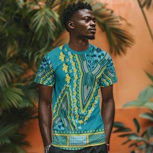 Dashiki T shirt Luxury Afro - Teal