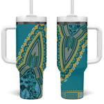 Dashiki Tumbler With Handle Luxury Afro - Teal