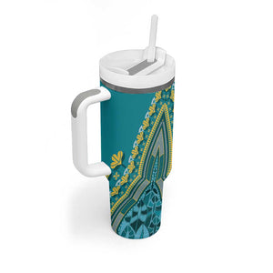 Dashiki Tumbler With Handle Luxury Afro - Teal