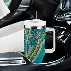 Dashiki Tumbler With Handle Luxury Afro - Teal