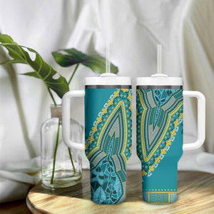 Dashiki Tumbler With Handle Luxury Afro - Teal