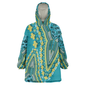 Dashiki Wearable Blanket Hoodie Luxury Afro - Teal