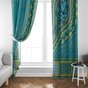 Dashiki Window Curtain Luxury Afro - Teal