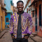 Dashiki Bomber Jacket Luxury Afro - Violet