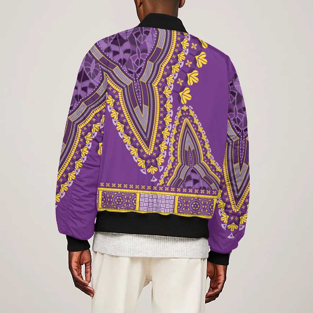 Dashiki Bomber Jacket Luxury Afro - Violet