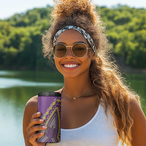 Dashiki 4 in 1 Can Cooler Tumbler Luxury Afro - Violet