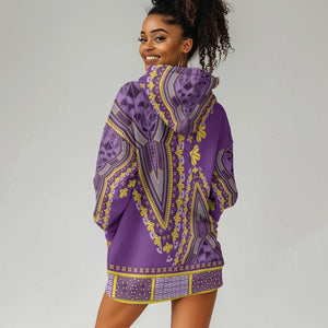 Dashiki Hoodie Dress Luxury Afro - Violet