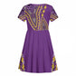 Dashiki Kid Short Sleeve Dress Luxury Afro - Violet