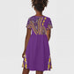 Dashiki Kid Short Sleeve Dress Luxury Afro - Violet