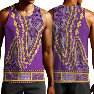 Dashiki Men Tank Top Luxury Afro - Violet