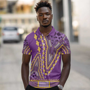 Dashiki Polo Shirt Luxury Afro - Violet