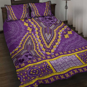 Dashiki Quilt Bed Set Luxury Afro - Violet