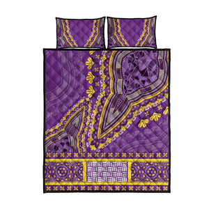 Dashiki Quilt Bed Set Luxury Afro - Violet