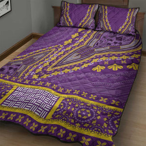 Dashiki Quilt Bed Set Luxury Afro - Violet